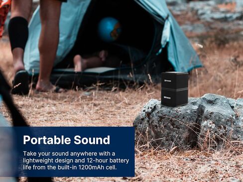 Emerson EAS-3006-BK Sound Blox - مكبرات صوت بلوتوث لاسلكية قابلة للتكديس مغناطيسيًا، اتصال فوري، صوت متعدد الغرف، شحن USB-C، مضخم صوت مدمج in Kuwait
