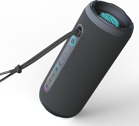 Portable Speaker Bluetooth, Powerful Deep Bass, Wireless Stereo Pairing, IPX7 Waterproof Dustproof,12H Playtime, Portable Outdoor Speaker for Travel, Sport, Party, Biking (Black) in Saudi Arabia