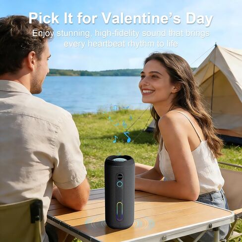 Portable Speaker Bluetooth, Powerful Deep Bass, Wireless Stereo Pairing, IPX7 Waterproof Dustproof,12H Playtime, Portable Outdoor Speaker for Travel, Sport, Party, Biking (Black) in Saudi Arabia