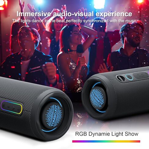Portable Speaker Bluetooth, Powerful Deep Bass, Wireless Stereo Pairing, IPX7 Waterproof Dustproof,12H Playtime, Portable Outdoor Speaker for Travel, Sport, Party, Biking (Black) in Saudi Arabia