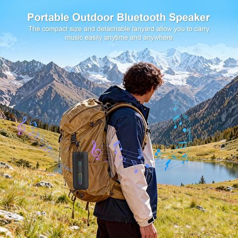 Portable Speaker Bluetooth, Powerful Deep Bass, Wireless Stereo Pairing, IPX7 Waterproof Dustproof,12H Playtime, Portable Outdoor Speaker for Travel, Sport, Party, Biking (Black) in Saudi Arabia