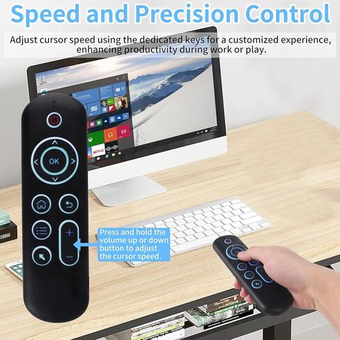 Mini Bluetooth Keyboard Mouse Air Mouse - 2.4G + Bluetooth Dual Mode, 7-Color Backlit, QWERTY Layout for Windows, Android, Perfect for Home Office and Gaming in Kuwait