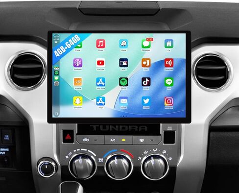 ستيريو سيارة Leadfan لسيارة Toyota Tundra 2014 2015 2016 2017 2018 2019، راديو سيارة Android 13 لسيارة Tundra، 4G+64G 2K GPS كاميرا احتياطية Carplay Android Auto in Kuwait
