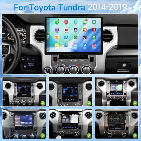 ستيريو سيارة Leadfan لسيارة Toyota Tundra 2014 2015 2016 2017 2018 2019، راديو سيارة Android 13 لسيارة Tundra، 4G+64G 2K GPS كاميرا احتياطية Carplay Android Auto in Kuwait