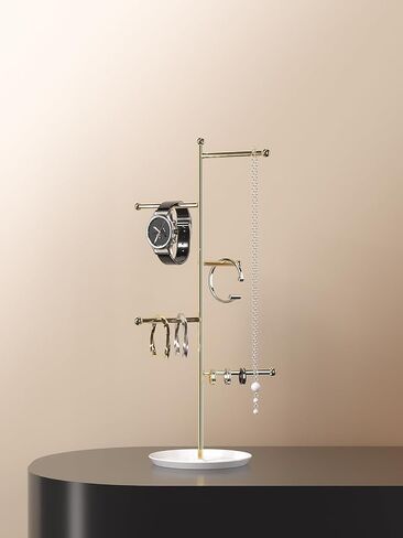 5 Tier Jewelry Organizer Holder,Tabletop Hanging Necklace And Bracelet Display Stand For Women, Cute Bracelet Closet Storage Tree Rack For Girls,Ring Accessories Organizer Towers (Black) in Saudi Arabia