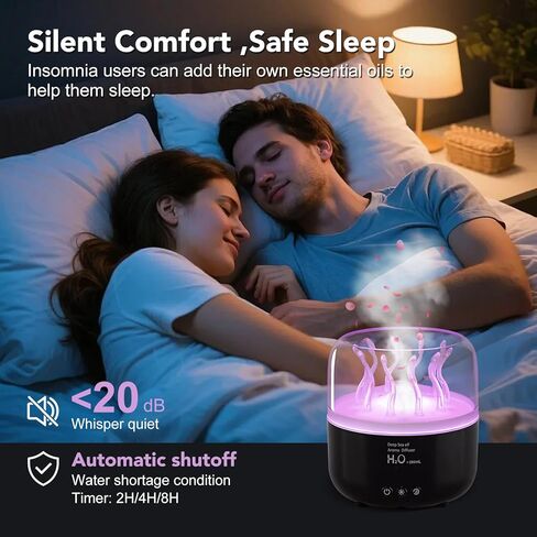 موزع روائح قنديل البحر 280 مل، مرطب لطيف، مع مؤقت للتحكم عن بعد، إضاءة ليلية LED بـ 7 ألوان، مستخدم الزيوت العطرية مناسب للمكتب المنزلي، غرفة اليوغا في الفندق، إيقاف تلقائي in Kuwait