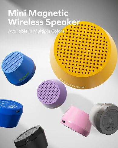 MOMAX Mini Portable Bluetooth Speaker - Magnetic Waterproof Speaker with Balanced Sound, 12H Playtime, Indoor Speaker True Wireless Stereo Pairing for Home, Bedroom, Bathroom, Gift Ideas, Black in Kuwait
