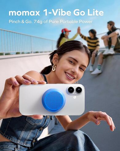 MOMAX Mini Portable Bluetooth Speaker - Magnetic Waterproof Speaker with Balanced Sound, 12H Playtime, Indoor Speaker True Wireless Stereo Pairing for Home, Bedroom, Bathroom, Gift Ideas, Black in Kuwait