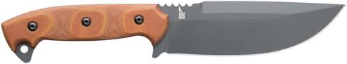 Tops Knives Armado 6.5 Full Tang Fixed Blade Knife - Sniper Gray Blade Finish - Black Kydex Sheath (Tan Canvas Micarta Handle) in Saudi Arabia