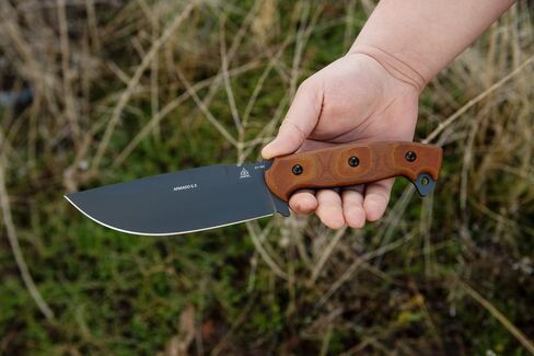 Tops Knives Armado 6.5 Full Tang Fixed Blade Knife - Sniper Gray Blade Finish - Black Kydex Sheath (Tan Canvas Micarta Handle) in Saudi Arabia