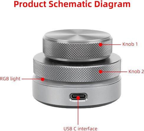 مقبض التحكم في مستوى الصوت USB، ضوء RGB، للهاتف اللوحي PC مع 2.4G، اتصال سلكي من النوع C in Saudi Arabia