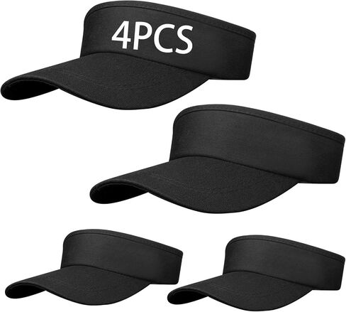 4 PCS White Empty Top Hat Bulk Solid Color Blank Adjustable Sport Sun Visor Hats Athletic Visor Caps for Women and Men Summer Outdoor Anti Ultraviolet for Beach Golf Tennis Baseball in Saudi Arabia
