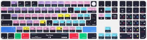 غطاء لوحة المفاتيح XSKN Davinci Resolve Shortcuts يناسب لوحة المفاتيح السحرية Apple 2024 iMac M4 Chip مع معرف اللمس ولوحة المفاتيح الرقمية A3119 in Kuwait