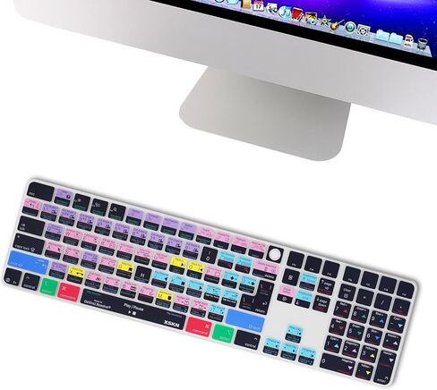 غطاء لوحة المفاتيح XSKN Davinci Resolve Shortcuts يناسب لوحة المفاتيح السحرية Apple 2024 iMac M4 Chip مع معرف اللمس ولوحة المفاتيح الرقمية A3119 in Kuwait