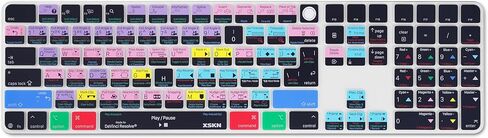 غطاء لوحة المفاتيح XSKN Davinci Resolve Shortcuts يناسب لوحة المفاتيح السحرية Apple 2024 iMac M4 Chip مع معرف اللمس ولوحة المفاتيح الرقمية A3119 in Kuwait