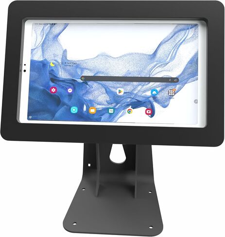 TABcare Anti-Theft Acrylic Case with 360 Rotate 180 Swivel Metal Desktop Stand & 90-Degree USB C Cable for Samsung Galaxy TAB A9 8.7" Tablet (Black) in Saudi Arabia