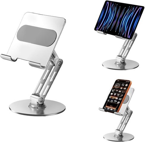 for iPad Stand Holder Adjustable Tablet Stand for Desk ，360 Rotating Metal Mount for 4-13 inch Devices, Compatible with iPad iPhone Tablet Kindle TAB Surface/Switch Holder for Desk in Saudi Arabia