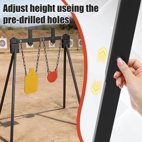 3/8" Thick AR500 Steel Target Bracket System Kit Adjustable Height Shooting Range Target Bracket, Suitable for Outdoor Shooting Range Shooting Training in Saudi Arabia
