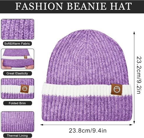 Womens Knitted hat, Thickened Fluffy Lining, Warm Earmuffs, can be Used as a Gift for Women. in Saudi Arabia