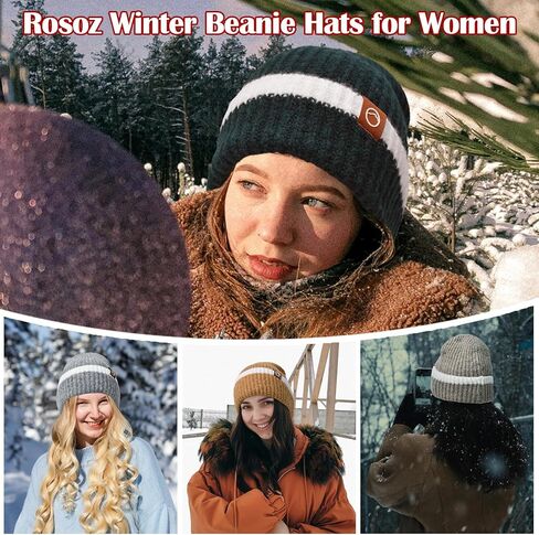 Womens Knitted hat, Thickened Fluffy Lining, Warm Earmuffs, can be Used as a Gift for Women. in Saudi Arabia