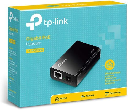 محول حاقن TP-LINK TL-PoE150S PoE، متوافق مع IEEE 802.3af، حتى 100 متر (325 قدم) (متجدد) in Kuwait