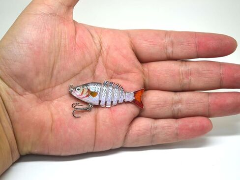 Silver Scaled Fry Multi Jointed Fishing Lure Swimbait Musky bass 2" (50mm) / 2g / 6 Segments in Saudi Arabia