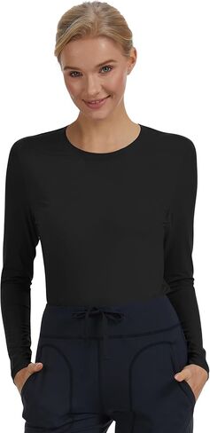 Women's Medical Scrub Shirts UPF 50+ Cooling Long Sleeve Undershirt Tee Soft Sun Protection for Nurses Wrinkle Resistant in Saudi Arabia