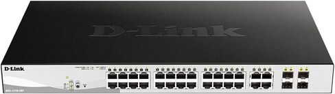 دي لينك DGS-1210-28P محول ويب سمارت 24 منفذ جيجابت POE مع 4 فتحات SFP، أخضر in Saudi Arabia