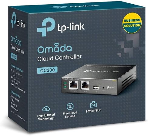 وحدة التحكم السحابية TP-Link Omada - تعمل مع جميع Omada Eaps، بدون تكلفة إضافية، تعمل بالطاقة Poe، منفذ USB (Oc200)، أسود (متجدد) in Kuwait