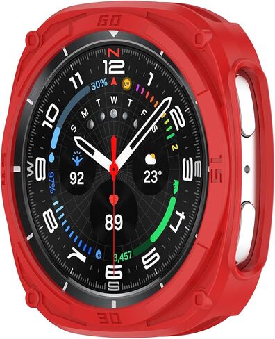 Compatible with Samsung Galaxy Watch 8 40MM 44MM Case, Soft Flexible TPU Scratch Resistant Full Protective Bumper Cover for Samsung Galaxy Watch 8 Smartwatch (Red, 40MM) in Saudi Arabia