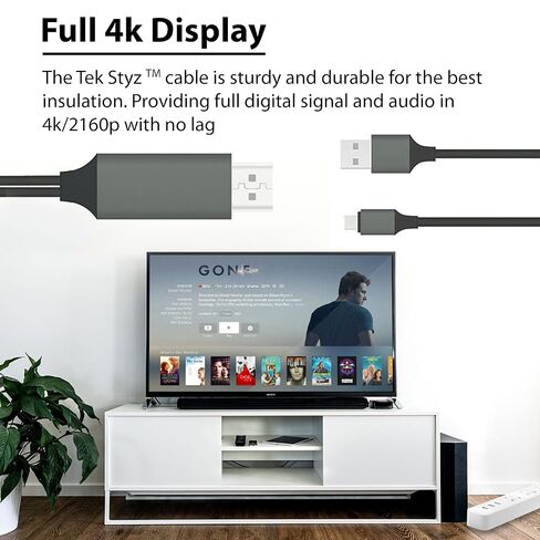 Powered USB-C 4k HDMI Cable Compatible with Kyocera DuraForce PRO 3/5g UW/Ultra 5G UW/Extreme Plus USB Charging at Max 2160p@60Hz, 6Ft/2M Cable [Thunderbolt] in Kuwait
