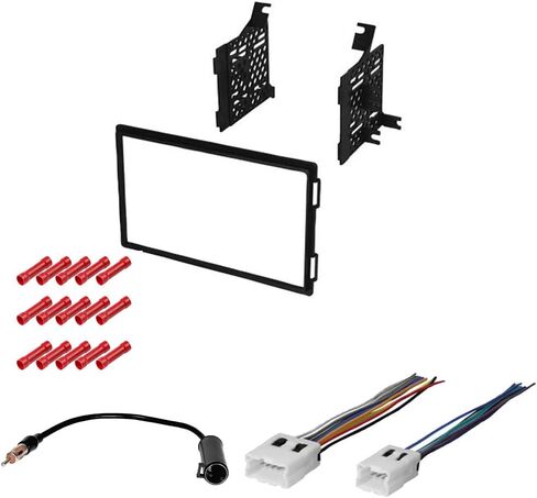 CACHÉ KIT1086 Bundle with Car Stereo Installation Kit for Nissan Frontier 2005 – 2007 in Dash Mounting Kit, Harness, Antenna for Double Din Radio Receivers (4 Item) in Saudi Arabia