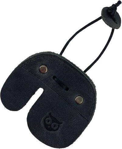 Hide & Drink, Archery Finger Tab, Protect Guard for Recurve Bows, Finger Protector, Shooting Practice Gear Sports & Outdoors, Full Grain Leather, Handmade (Charcoal Black, Left Handed) in Saudi Arabia