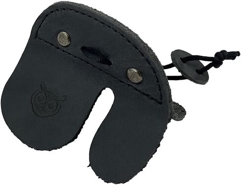 Hide & Drink, Archery Finger Tab, Protect Guard for Recurve Bows, Finger Protector, Shooting Practice Gear Sports & Outdoors, Full Grain Leather, Handmade (Charcoal Black, Left Handed) in Saudi Arabia