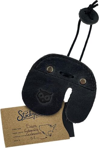 Hide & Drink, Archery Finger Tab, Protect Guard for Recurve Bows, Finger Protector, Shooting Practice Gear Sports & Outdoors, Full Grain Leather, Handmade (Charcoal Black, Left Handed) in Saudi Arabia