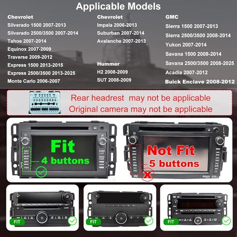 Car Radio for GMC Sierra 1500/2500/3500 2007-2013, Chevrolet Chevy Silverado 1500/2500/3500 2007-2013, Yukon 2007-2014, Impala 2007-2013, 8'' Carplay Touch Screen Android Auto Stereo, GPS FM BT Camera in Saudi Arabia