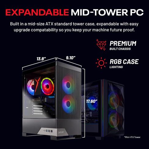 كمبيوتر الألعاب Skytech Gaming Nebula 2، AMD Ryzen 7 5700 3.7 جيجا هرتز، AMD RX 9060XT 8 جيجا، 1 تيرابايت NVMe SSD، 16 جيجا DDR4 RAM 3200، 650 وات ذهبي PSU، واي فاي، ويندوز 11، سطح مكتب للألعاب in Saudi Arabia