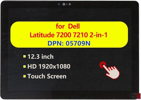 05709N 5709N LQ123N1JX35 Replacement for Dell Latitude 7200 7210 2-in-1 Laptop Touchscreen Display LCD Touch Screen Module Digitizer Assembly with Bezel 1920x1080 in Saudi Arabia