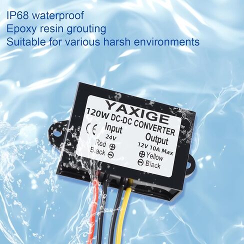 DC 24V to 12V 10A 120W Power Step-Down Converter, Waterproof Power Conversion Transformer for LED Lights in Golf carts and Club Cars in Kuwait