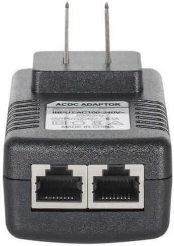 8X 48V 0.5A Passive PoE Power Injector Kit – for IP Cameras & VoIP Phones, US Plug, AC 100–240V Input, 24W DC Output, Certified Safety in Saudi Arabia