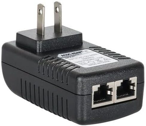 8X 48V 0.5A Passive PoE Power Injector Kit – for IP Cameras & VoIP Phones, US Plug, AC 100–240V Input, 24W DC Output, Certified Safety in Saudi Arabia