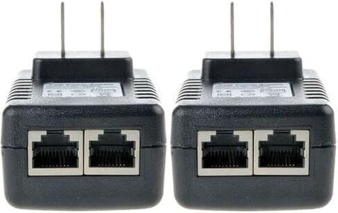 قطعتان من حاقن POE 24V1A مع قابس حائط مدمج - بيانات إيثرنت + محول طاقة لهواتف IP، وكاميرات CCTV، والبوابات، ومحطات الشبكة 24 فولت in Kuwait