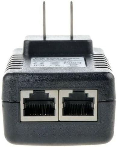 قطعتان من حاقن POE 24V1A مع قابس حائط مدمج - بيانات إيثرنت + محول طاقة لهواتف IP، وكاميرات CCTV، والبوابات، ومحطات الشبكة 24 فولت in Kuwait