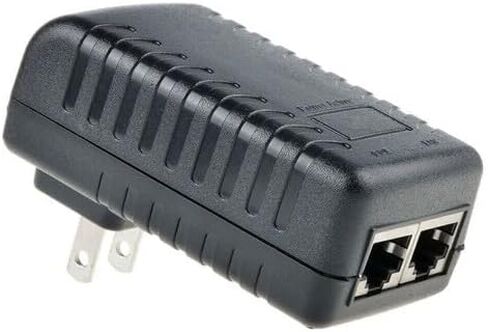قطعتان من حاقن POE 24V1A مع قابس حائط مدمج - بيانات إيثرنت + محول طاقة لهواتف IP، وكاميرات CCTV، والبوابات، ومحطات الشبكة 24 فولت in Kuwait