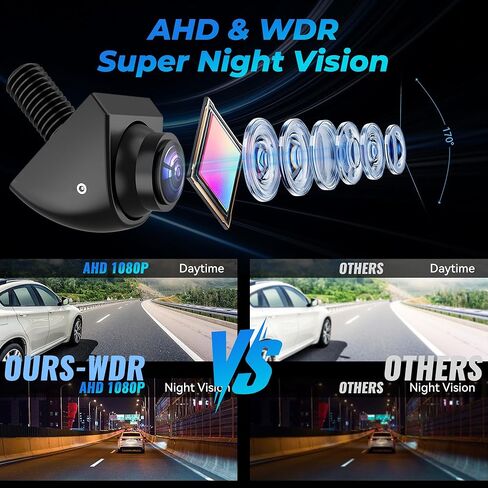AHD 1080P Vehicle Backup Camera for Car,360°Rotatable Reverse Rear View Cameras Night Vision IP69K Waterproof Rear/Front/Side View Camera 170° Wide Angle Reverse Line Universal for Vehicles in Saudi Arabia