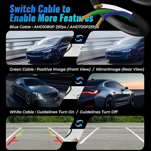 AHD 1080P Vehicle Backup Camera for Car,360°Rotatable Reverse Rear View Cameras Night Vision IP69K Waterproof Rear/Front/Side View Camera 170° Wide Angle Reverse Line Universal for Vehicles in Saudi Arabia