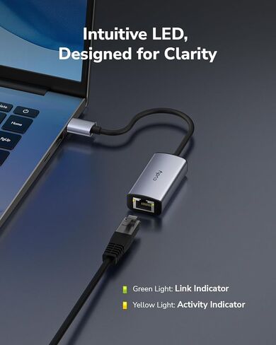 Cudy USB-A to 2.5 Gbps Ethernet Adapter, USB 3.0 Network Adapter, Aluminum RJ45 LAN Internet Adapter Driver Free, Compatible with Switch, MacBook,TV Box, XPS, Steam Dec, UE25A in Saudi Arabia