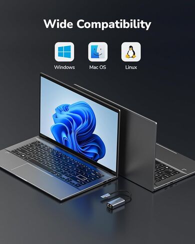 Cudy USB-A to 2.5 Gbps Ethernet Adapter, USB 3.0 Network Adapter, Aluminum RJ45 LAN Internet Adapter Driver Free, Compatible with Switch, MacBook,TV Box, XPS, Steam Dec, UE25A in Saudi Arabia