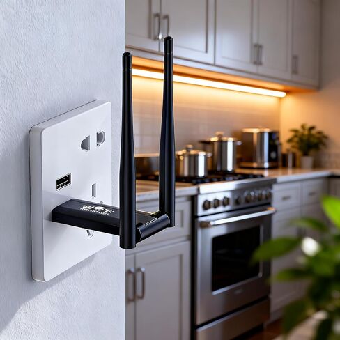 محول شبكة واي فاي USB موسع إنترنت لاسلكي 300 ميجابت في الثانية هوائي مزدوج لاستخدام جهاز التوجيه المنزلي in Saudi Arabia
