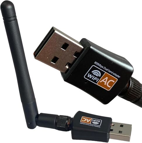 محول واي فاي USB ثنائي النطاق AC600 ميجابت في الثانية للكمبيوتر المكتبي 2.4/5 جيجا هرتز، محول واي فاي لسطح المكتب والكمبيوتر المحمول دونجل شبكة استقبال لاسلكية مع هوائي، متوافق مع Windows11.10/8/7/XP/VISTA، MAC، LINUX in Saudi Arabia